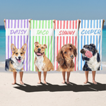 Pet Portrait beach towel in quick-dry microfibre, made for beach days with the dog - The Custom Co