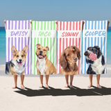 Pet Portrait beach towel in quick-dry microfibre, made for beach days with the dog - The Custom Co