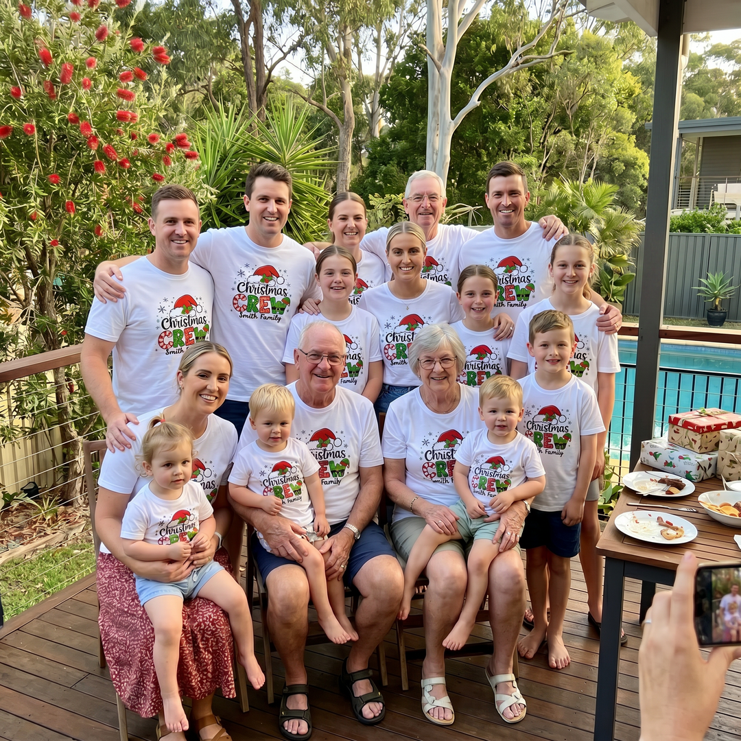Personalised Christmas Crew Family T-Shirt