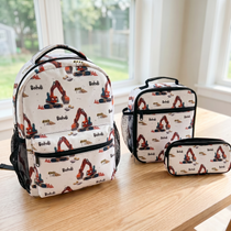 Personalised backpack, lunch bag & pencil case set with a matching printed name, back to school value bundle – The Custom Co