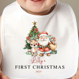 Santa and His Reindeer Bib