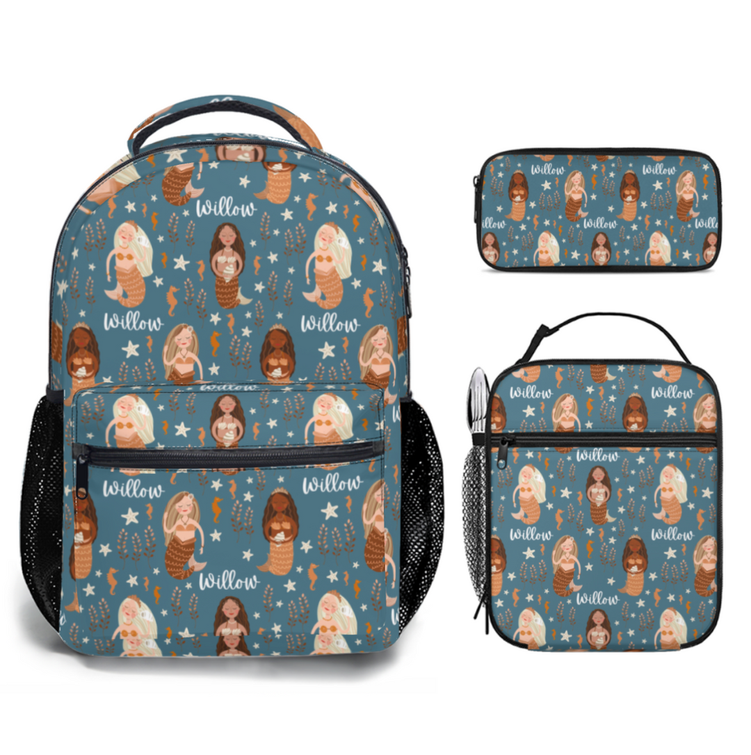 mermaid backpack lunch bag 