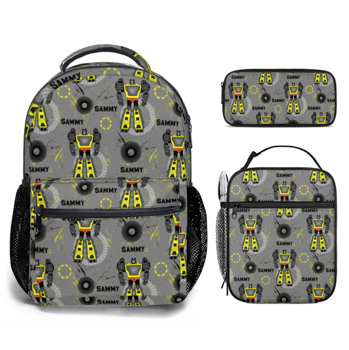 robot backpack lunch bag