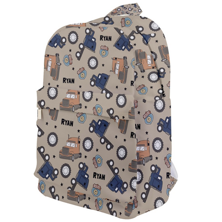 truck kids backpack personalised