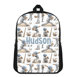 Custom Name Double Pocket School Bag