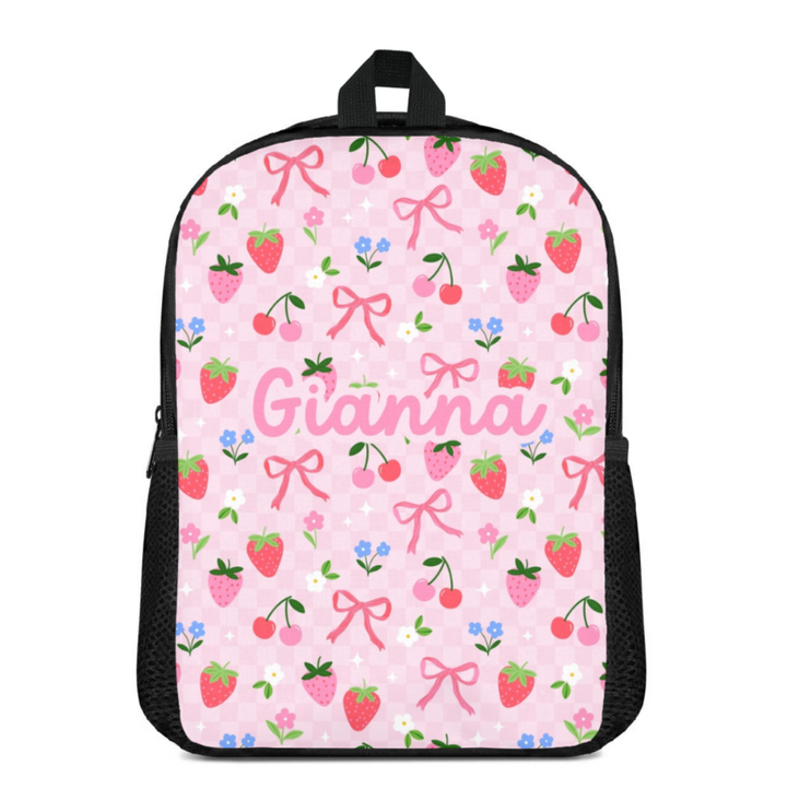Custom Name Double Pocket School Bag
