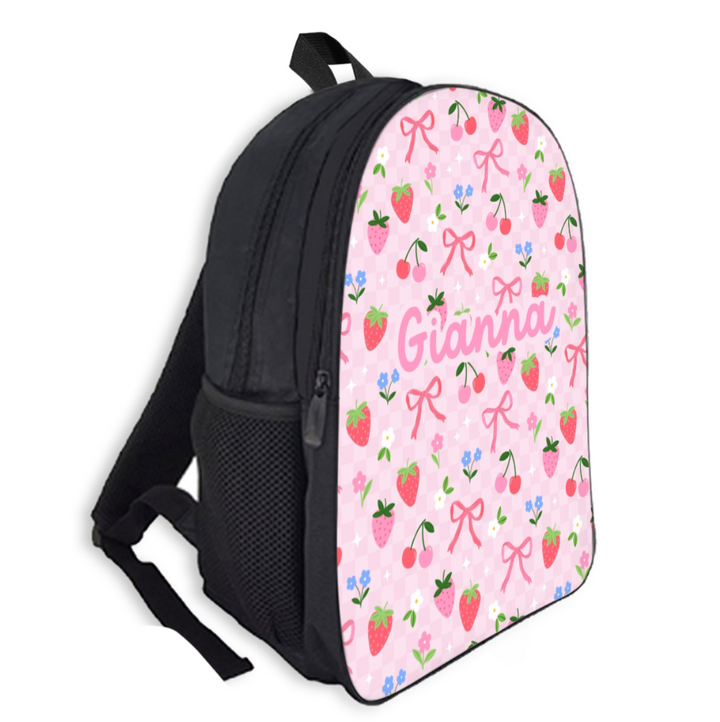 Custom Name Double Pocket School Bag