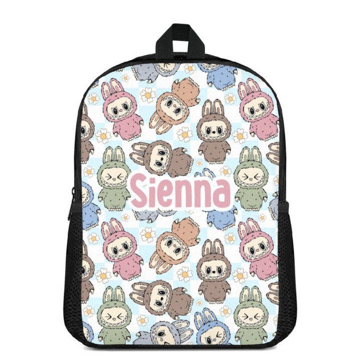 Custom Name Double Pocket School Bag