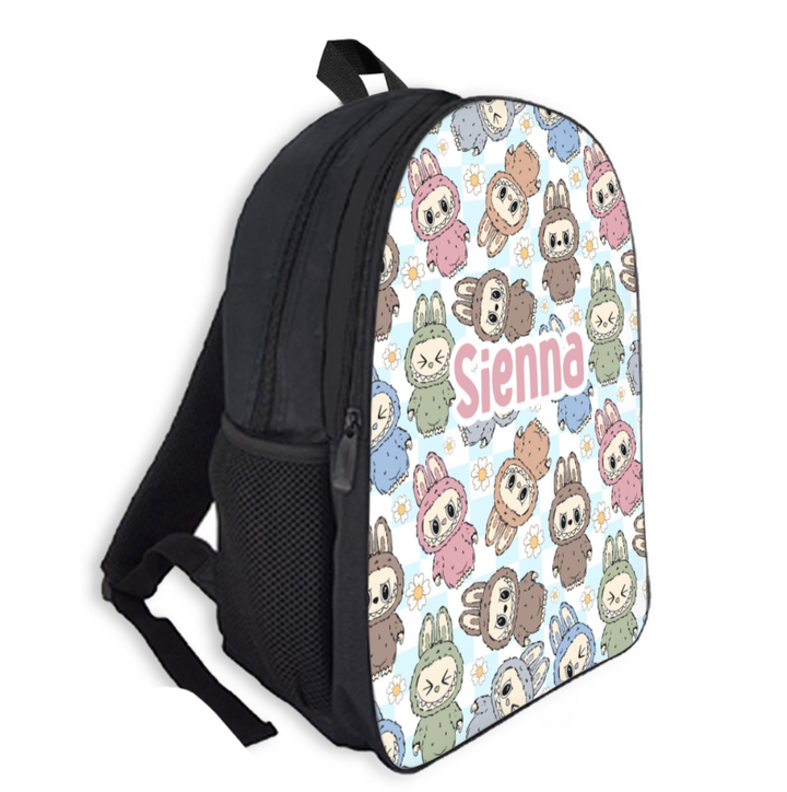 Custom Name Double Pocket School Bag