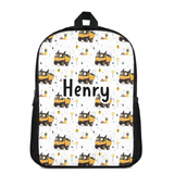Custom Name Double Pocket School Bag