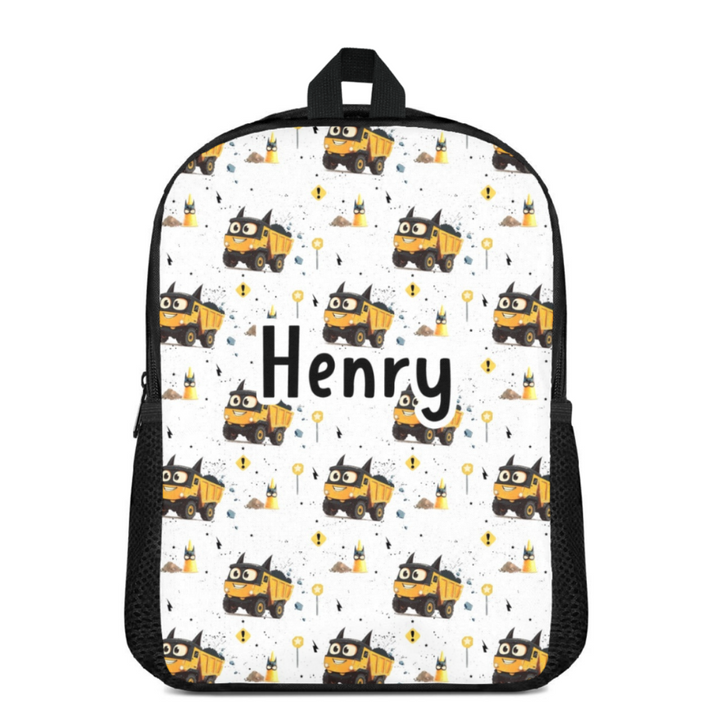 Custom Name Double Pocket School Bag