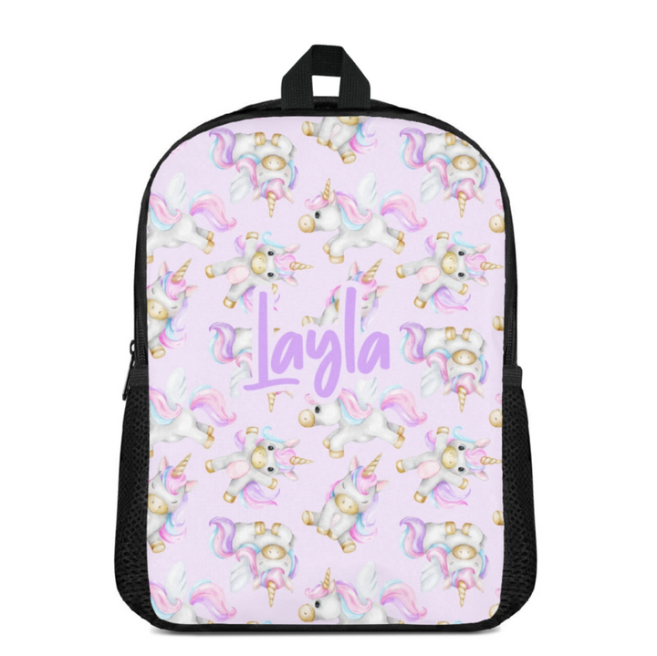 Custom Name Double Pocket School Bag