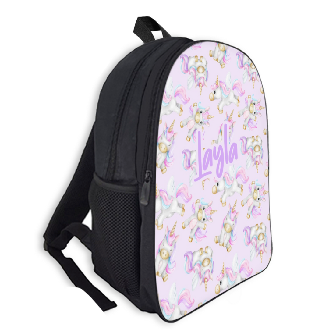 Custom Name Double Pocket School Bag