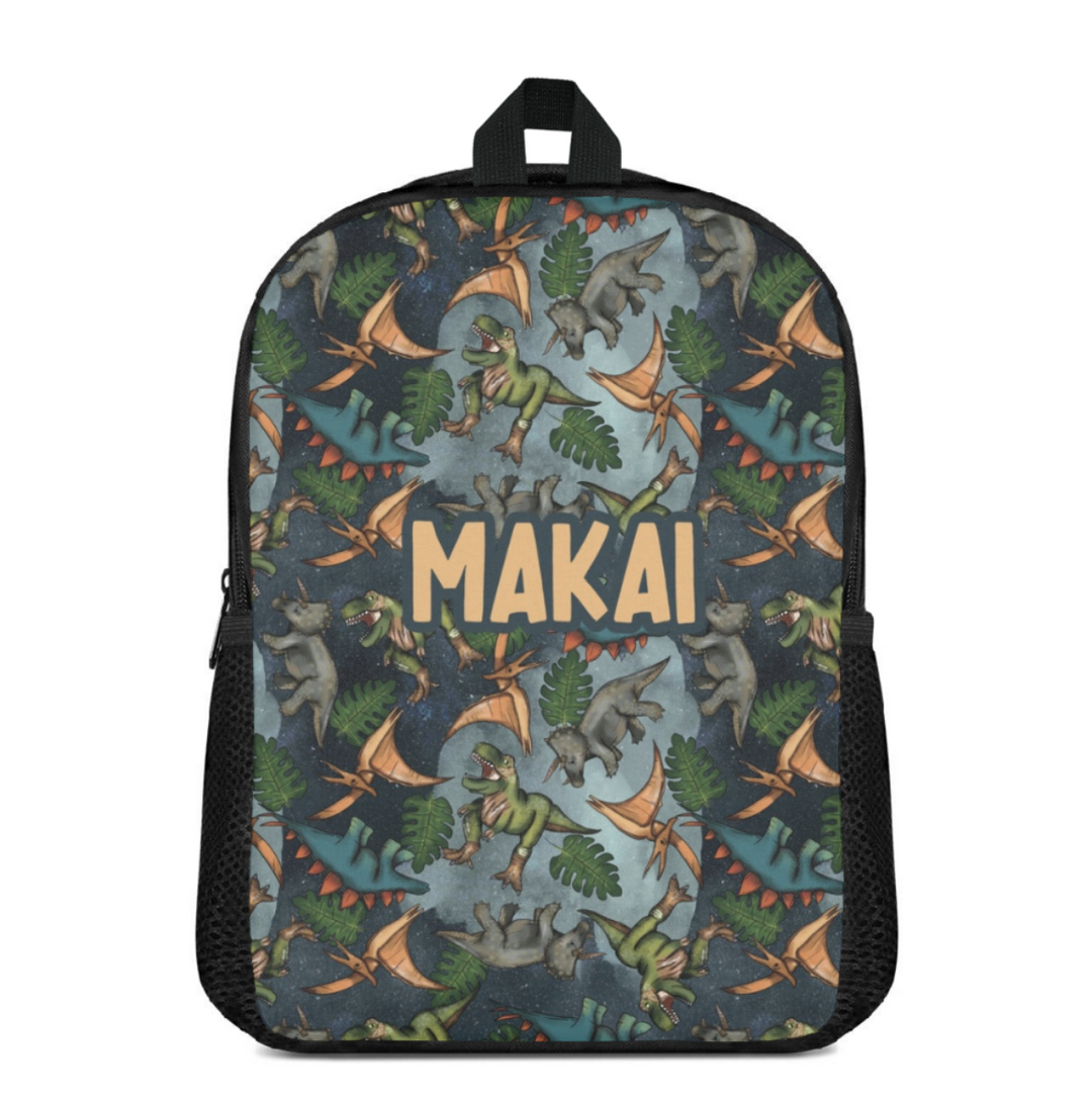 Custom Name Double Pocket School Bag