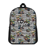 Custom Name Double Pocket School Bag