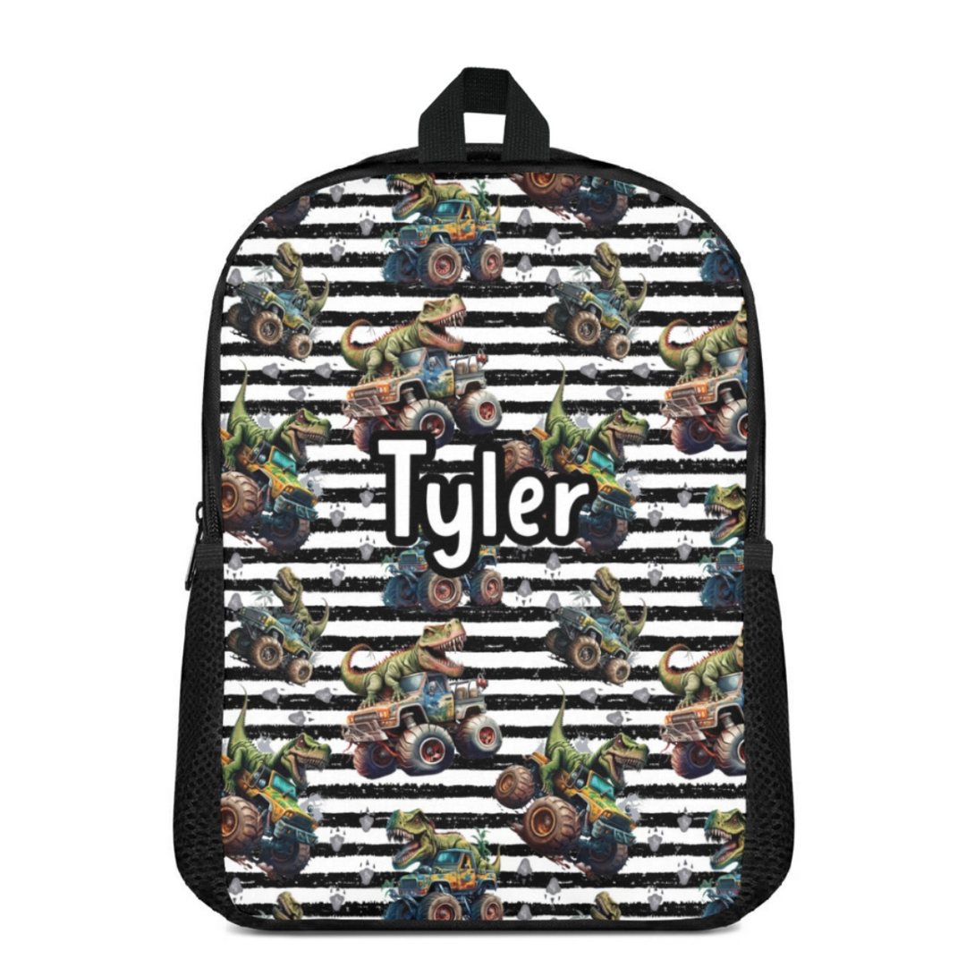 Custom Name Double Pocket School Bag