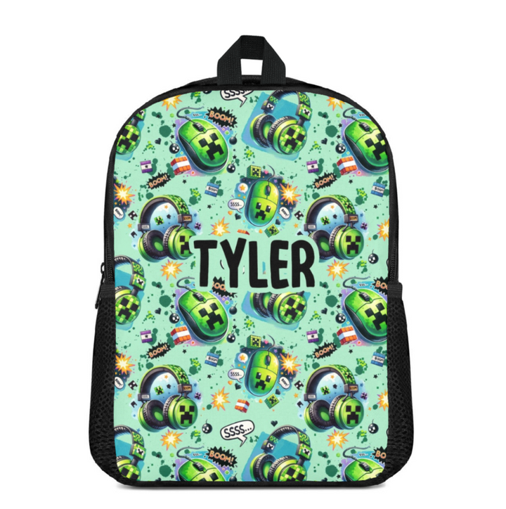 Custom Name Double Pocket School Bag