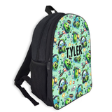 Custom Name Double Pocket School Bag