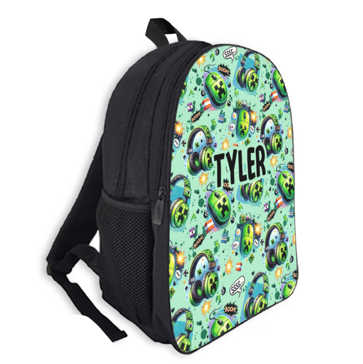 Custom Name Double Pocket School Bag