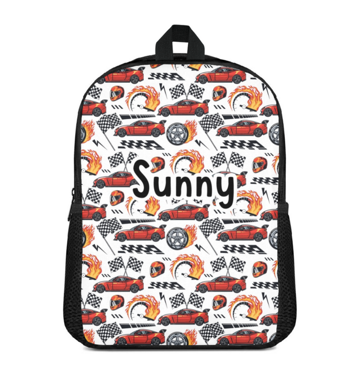 Custom Name Double Pocket School Bag