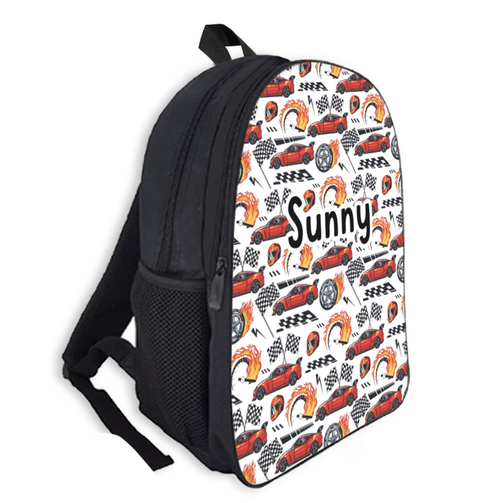 Custom Name Double Pocket School Bag