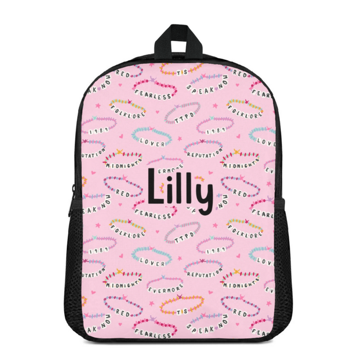 Custom Name Double Pocket School Bag