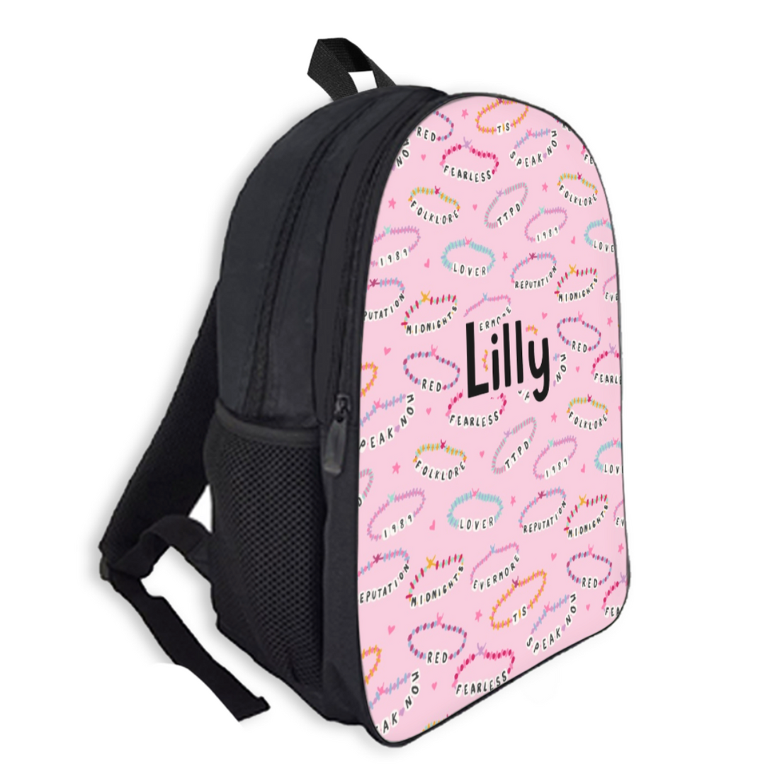 Custom Name Double Pocket School Bag