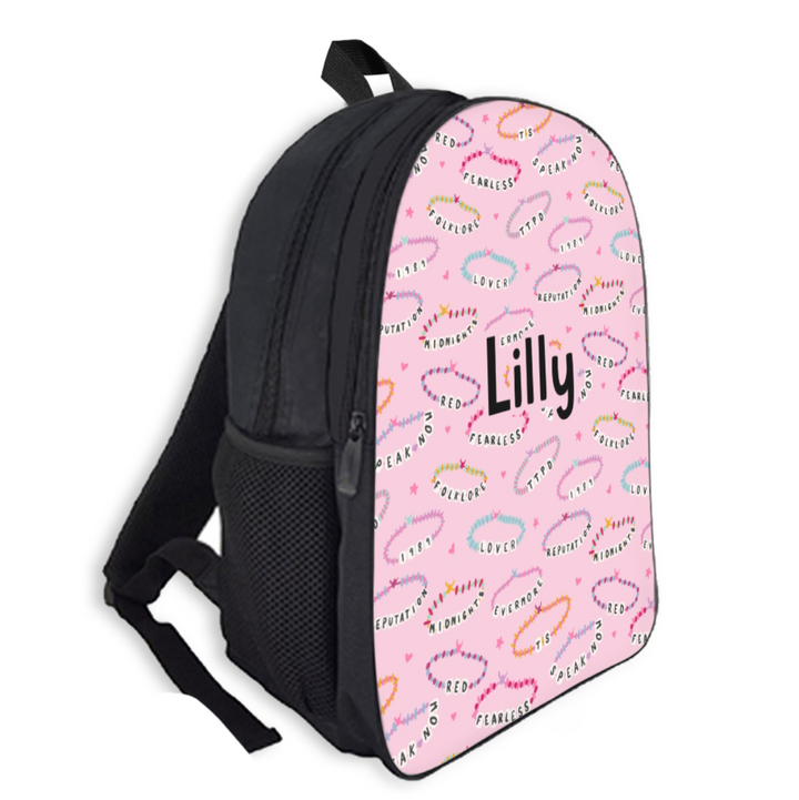 Custom Name Double Pocket School Bag