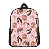 Custom Name Double Pocket School Bag