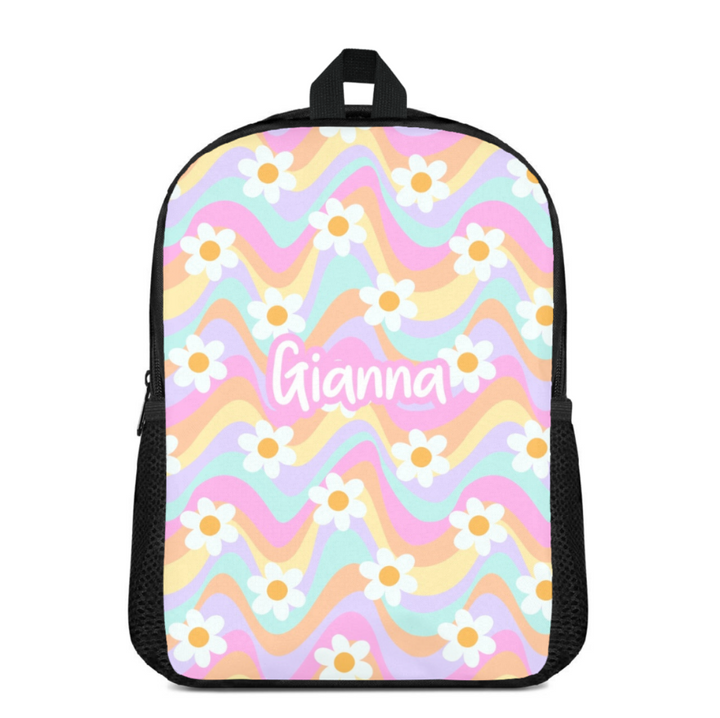 Custom Name Double Pocket School Bag