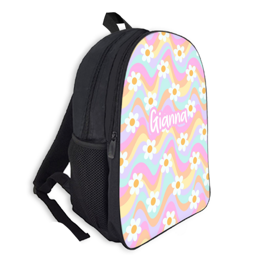 Custom Name Double Pocket School Bag