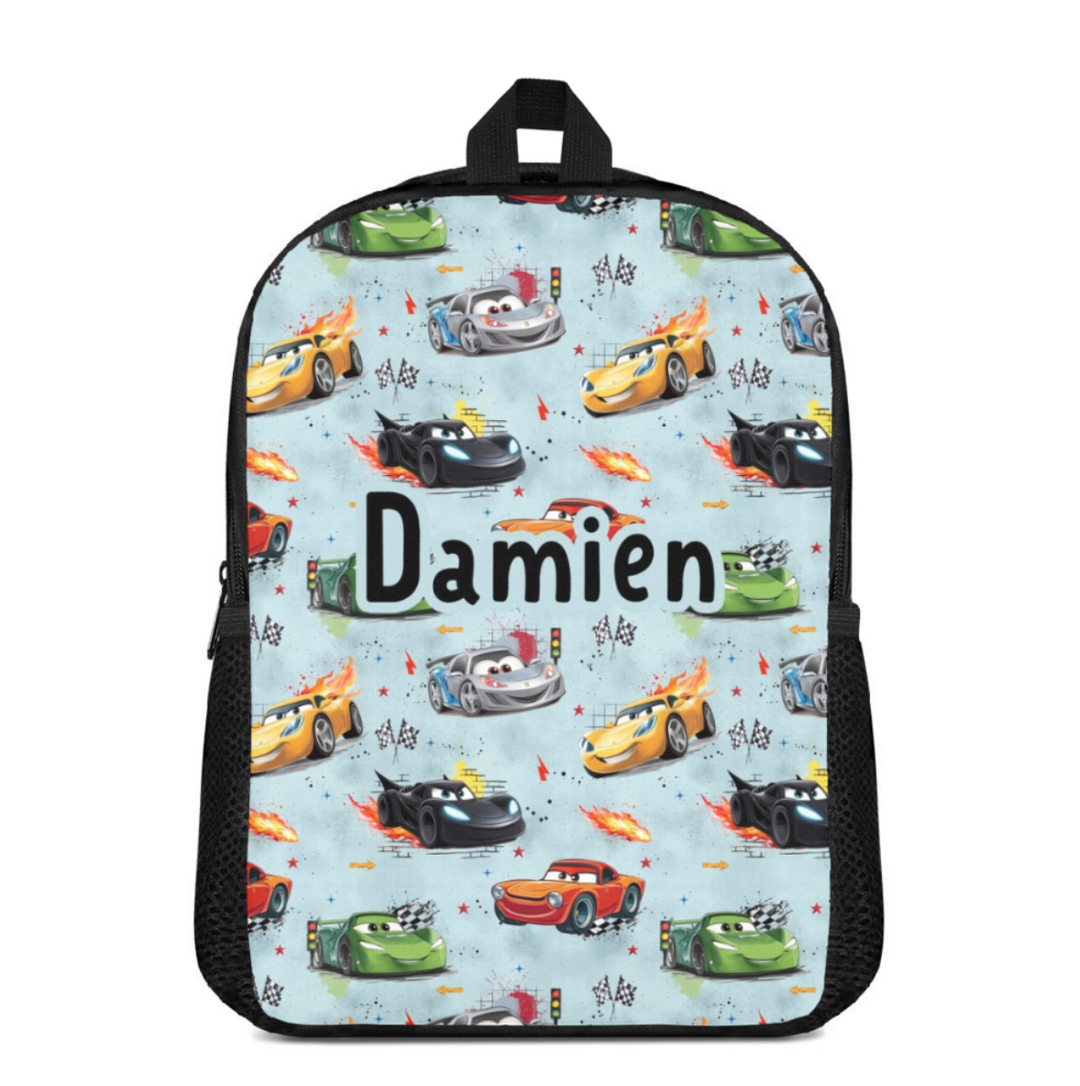Custom Name Double Pocket School Bag