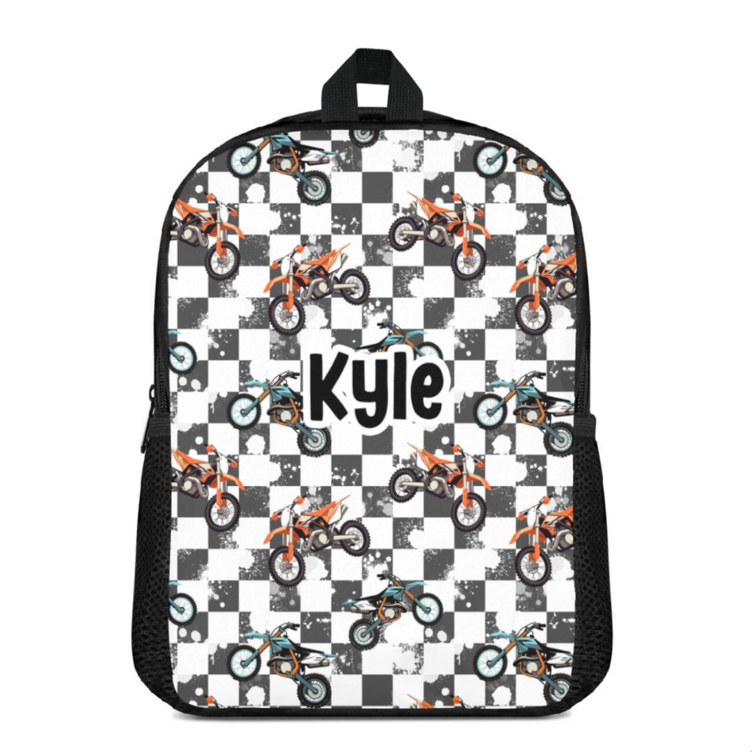 Custom Name Double Pocket School Bag