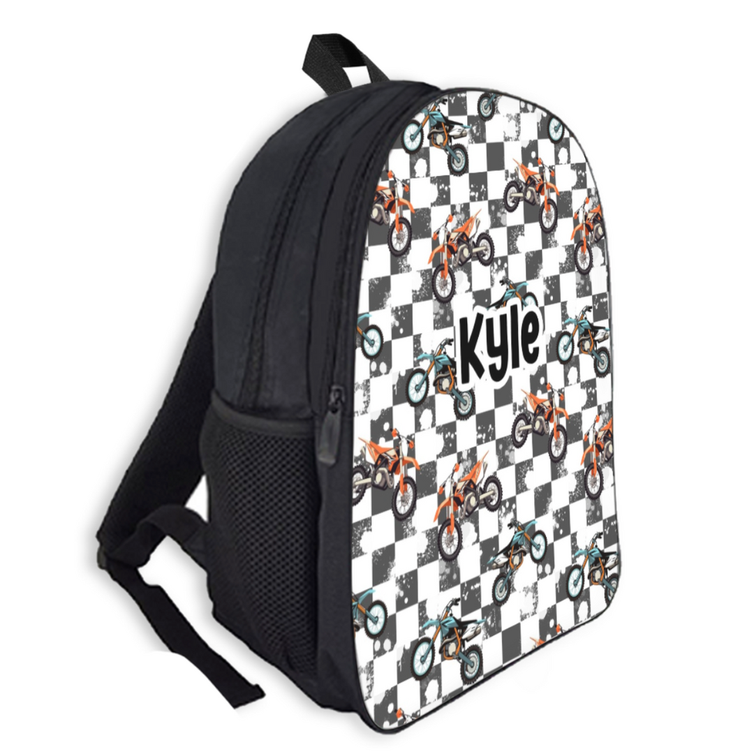 Custom Name Double Pocket School Bag