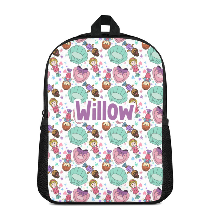 Custom Name Double Pocket School Bag