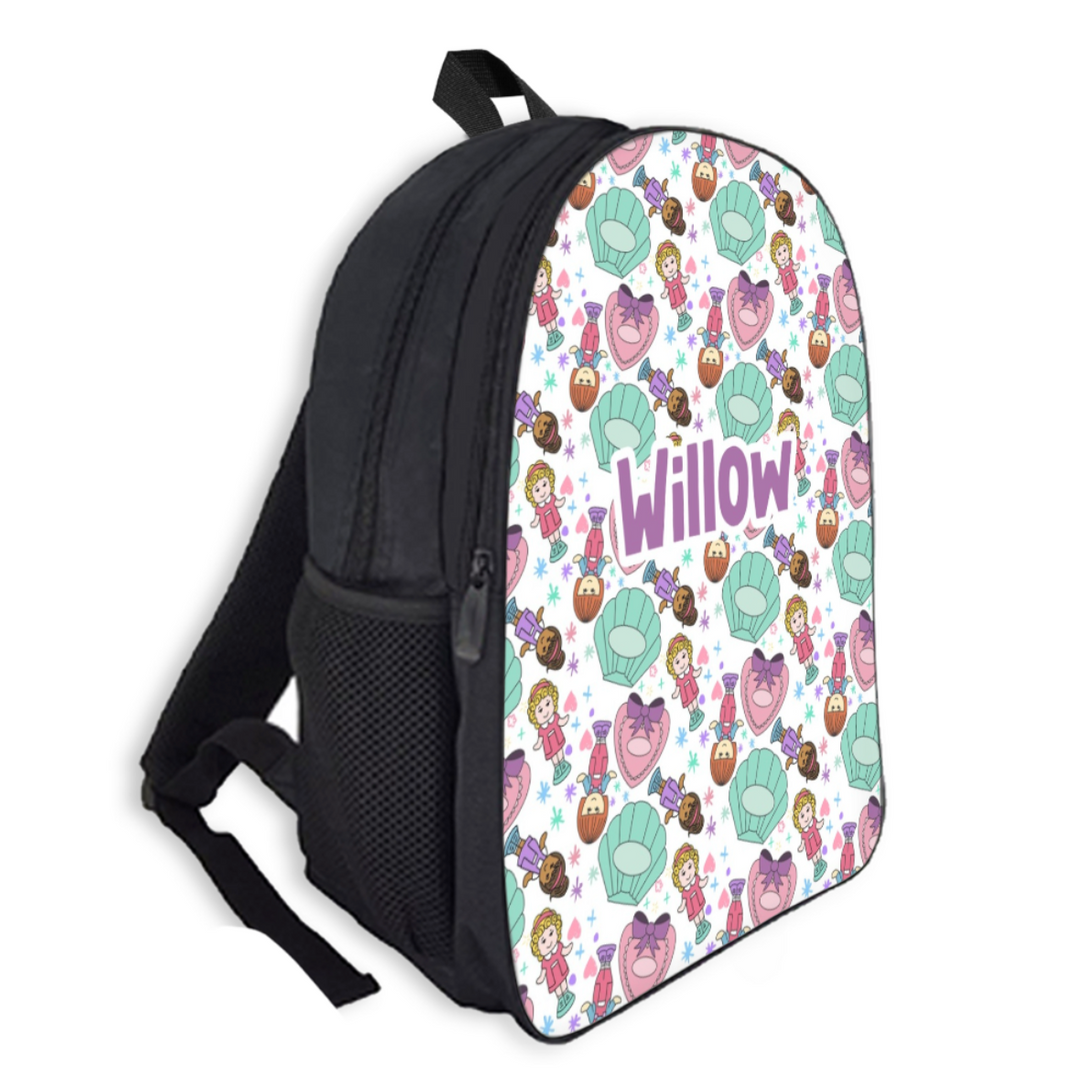 Custom Name Double Pocket School Bag