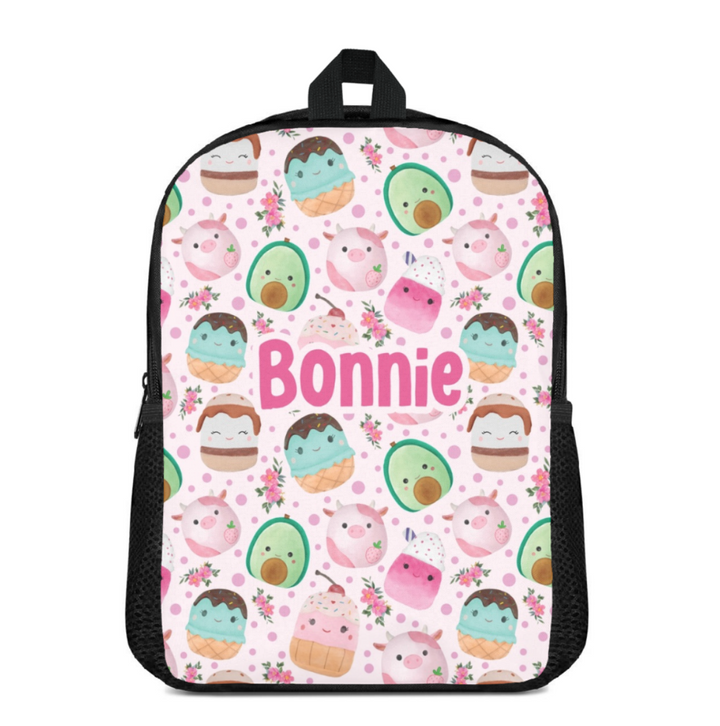 Custom Name Double Pocket School Bag