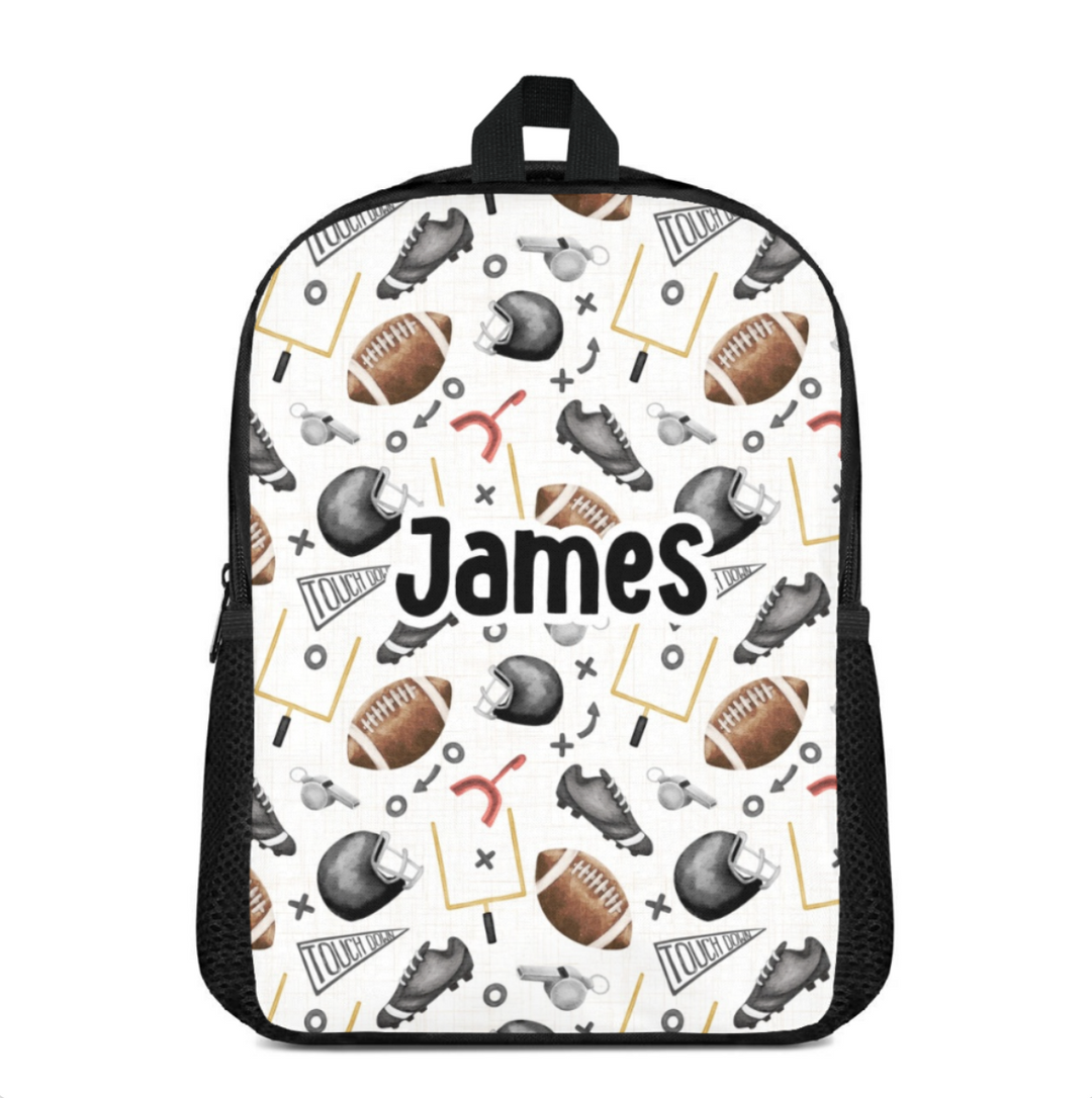 Custom Name Double Pocket School Bag