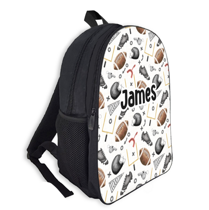 Custom Name Double Pocket School Bag