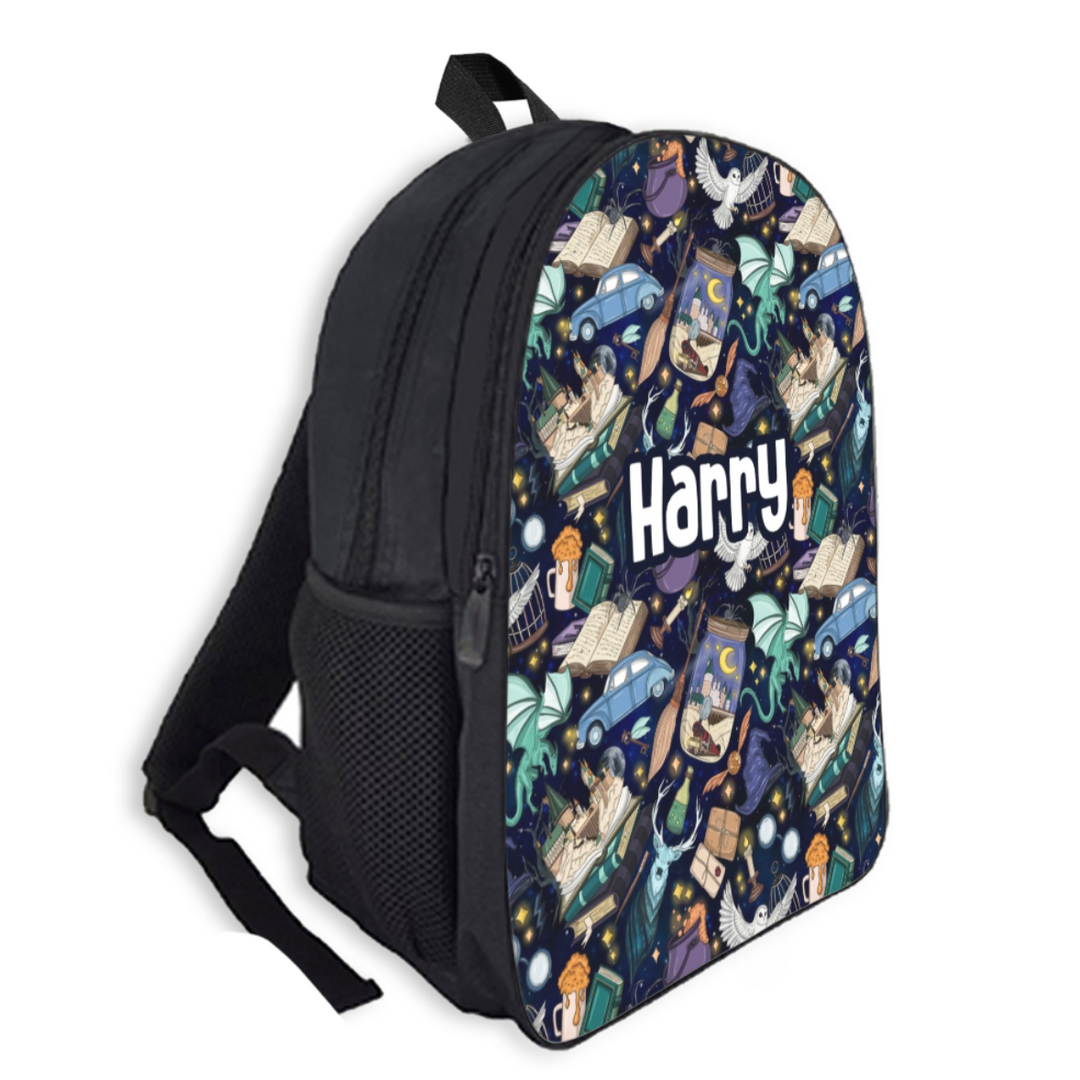 Custom Name Double Pocket School Bag