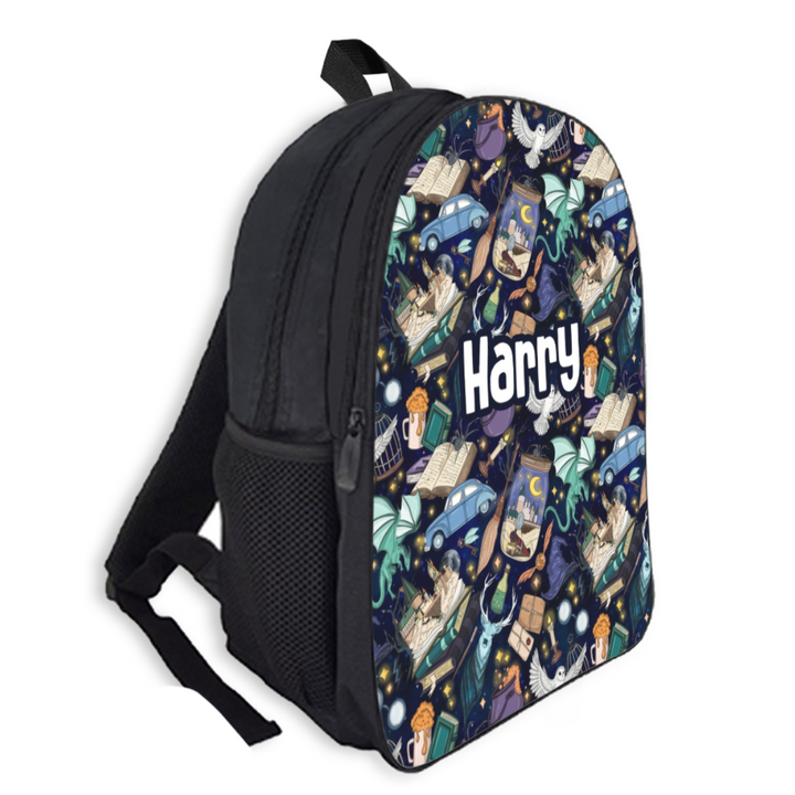 Custom Name Double Pocket School Bag