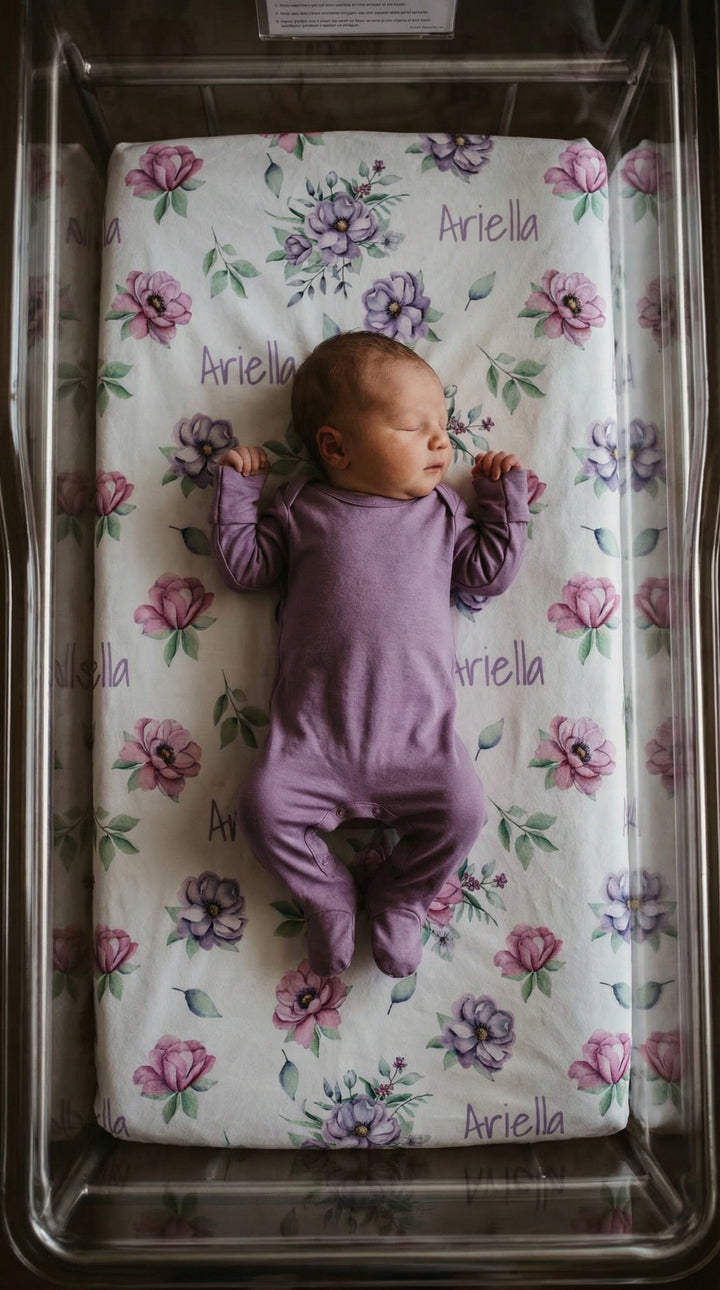 Soft personalised baby blanket with custom design and plain white reverse side for ultimate comfort and warmth