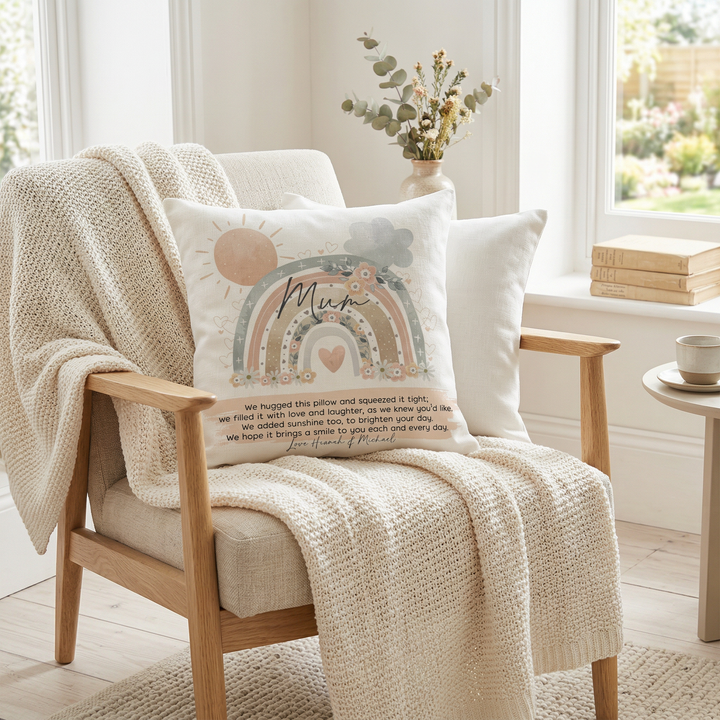 Rainbow Love Cushion with Insert — Personalised Mother&