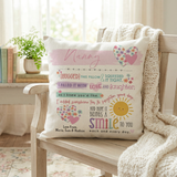 Floral Hugs Cushion with Insert — Personalised Mother's Day Gift