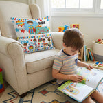 Personalised Superhero Pocket Book Cushion with built-in pocket and superhero design for kids.