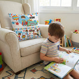 Personalised Superhero Pocket Book Cushion with built-in pocket and superhero design for kids.