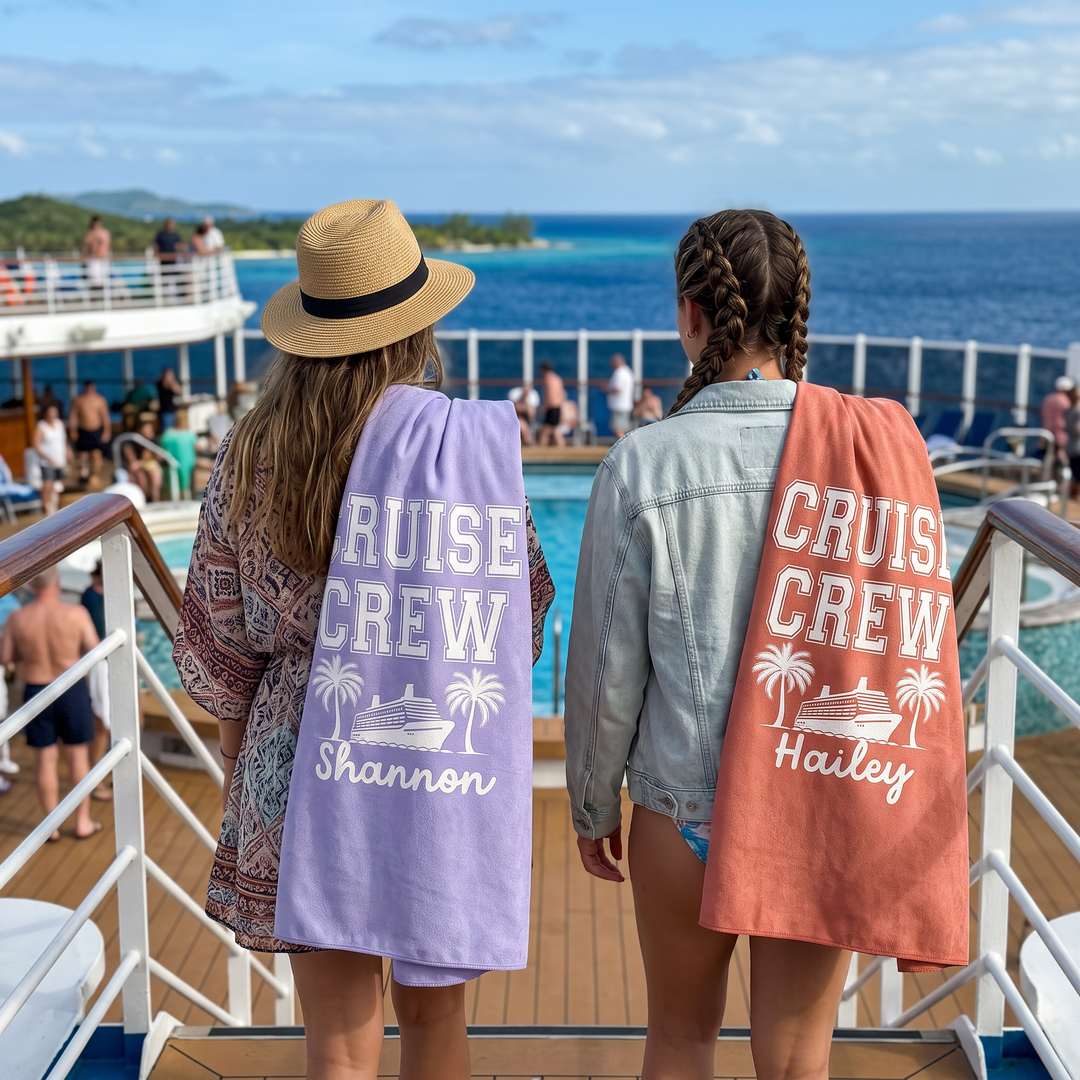 Cruise Crew Summer Beach Towel | Personalised Quick Dry Sand-Free Towel