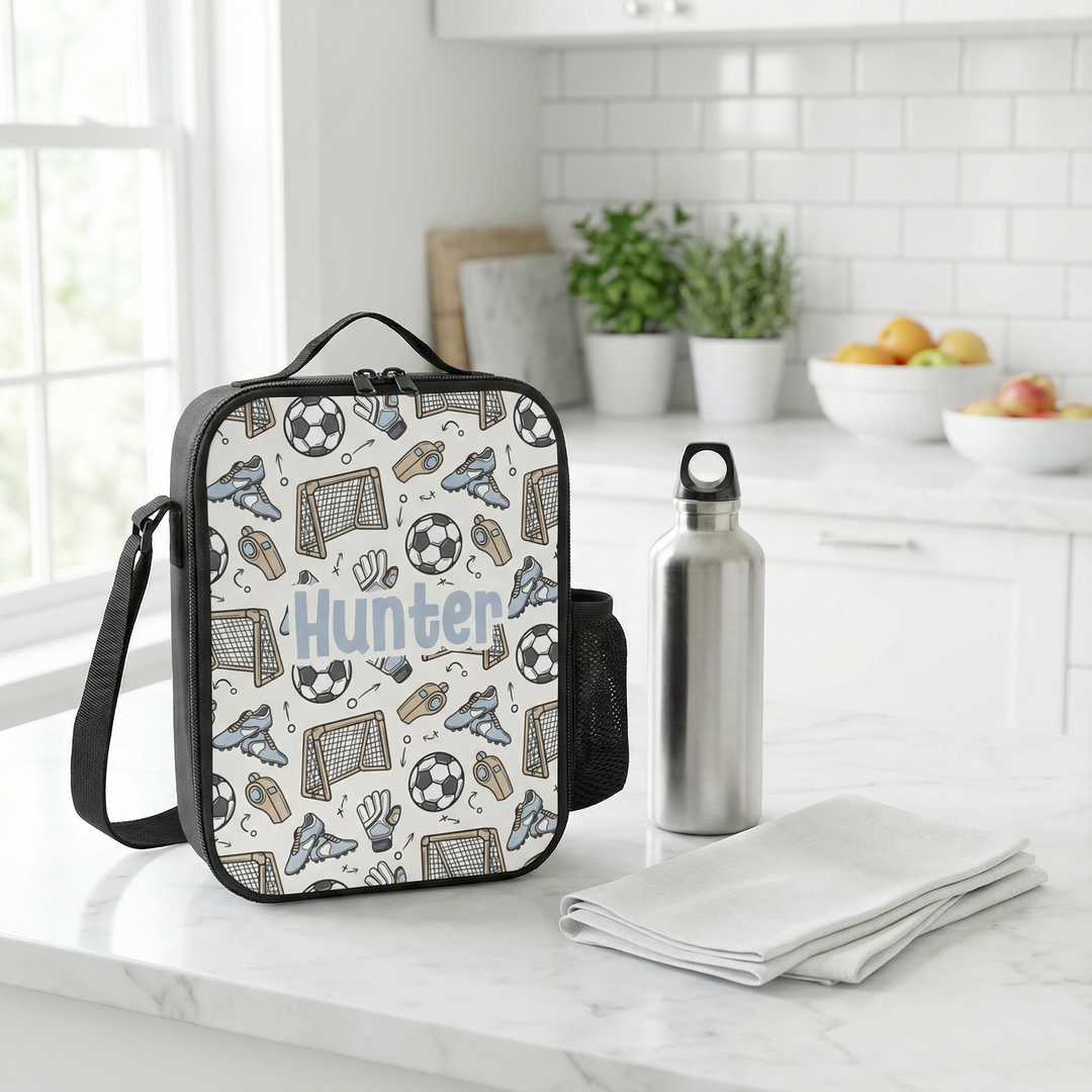 soccer kids lunch bag