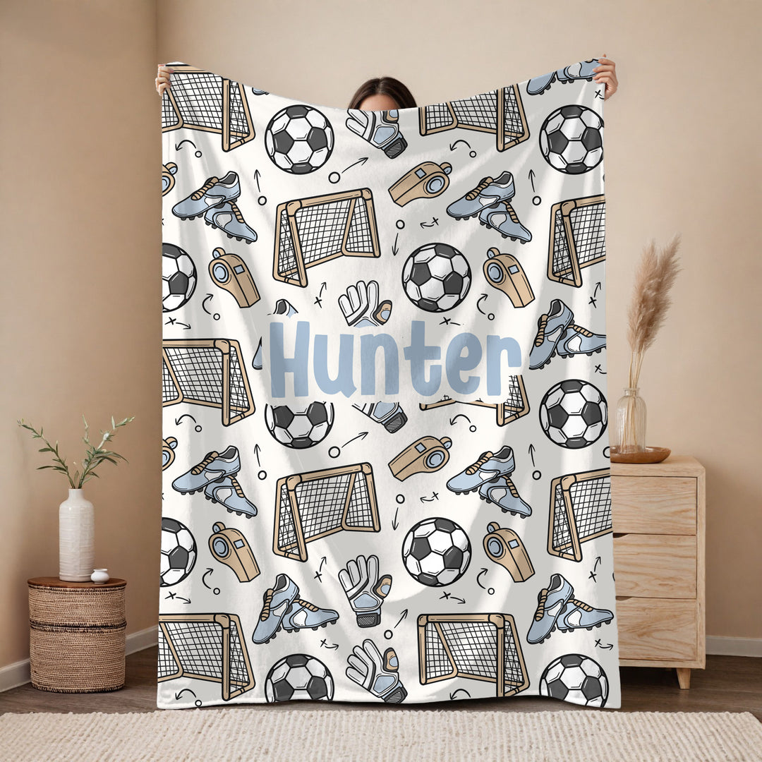 Personalised soccer Blanket – Boys sport Design