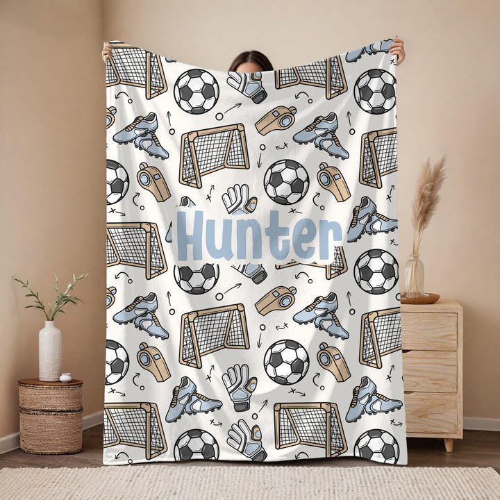 Personalised soccer Blanket – Boys sport Design